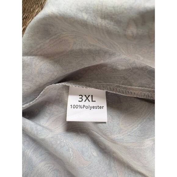 WOMENS PLUS SIZE BOHO DRESS PAISLEY PRINT FLOUNCE SIZE 3XL TIED FRONT RUFFLE - Picture 10 of 10